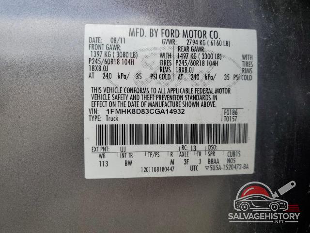 1FMHK8D83CGA14932 2012 FORD EXPLORER photo no. 13