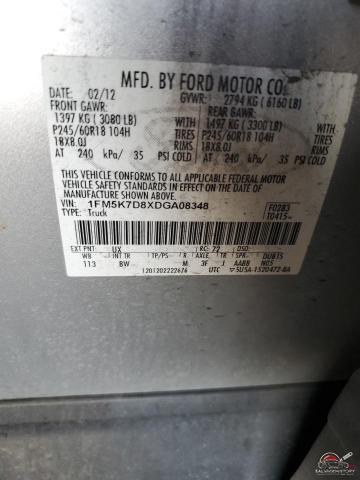 1FM5K7D8XDGA08348 2013 FORD EXPLORER photo no. 13