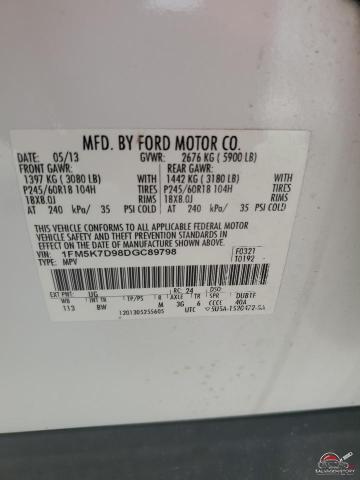 1FM5K7D98DGC89798 2013 FORD EXPLORER photo no. 14