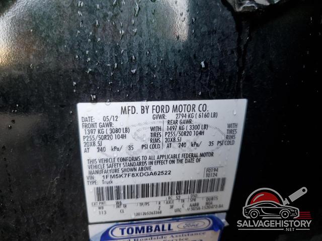 1FM5K7F8XDGA62522 2013 FORD EXPLORER photo no. 13