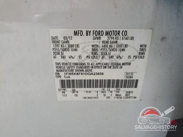 1FM5K8F81DGA23856 2013 FORD EXPLORER photo no. 13