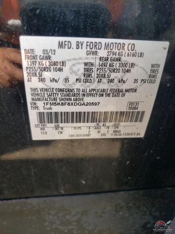 1FM5K8F8XDGA20597 2013 FORD EXPLORER photo no. 13