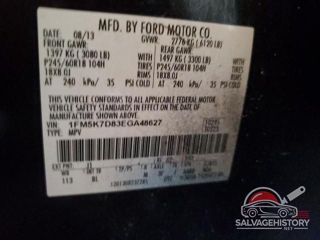 1FM5K7D83EGA48627 2014 FORD EXPLORER photo no. 13