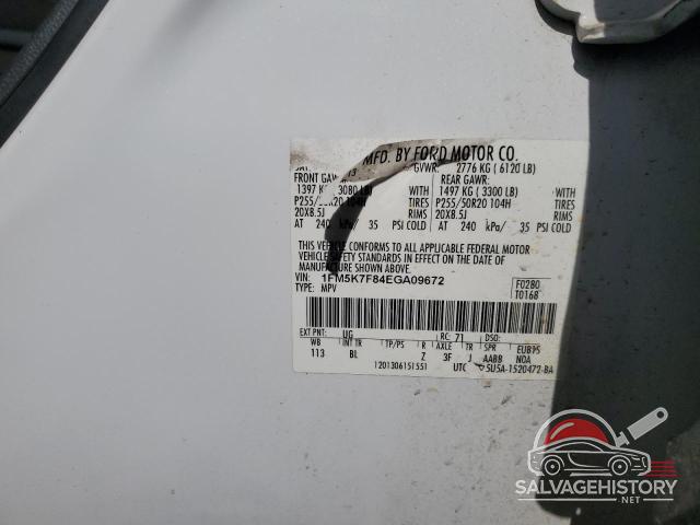 1FM5K7F84EGA09672 2014 FORD EXPLORER photo no. 13