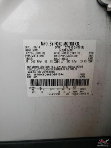 1FM5K8D86EGB71294 2014 FORD EXPLORER photo no. 13
