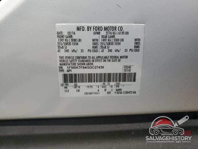 1FM5K7F84GGC27436 2016 FORD EXPLORER photo no. 14
