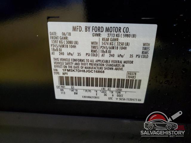 1FM5K7DH8JGC16868 2018 FORD EXPLORER photo no. 13