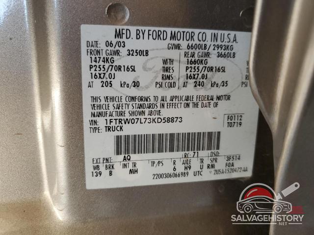 1FTRW07L73KD58873 2003 FORD F-150 photo no. 12