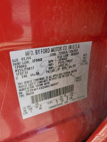 1FTPW14524KC48527 2004 FORD F-150 photo no. 12