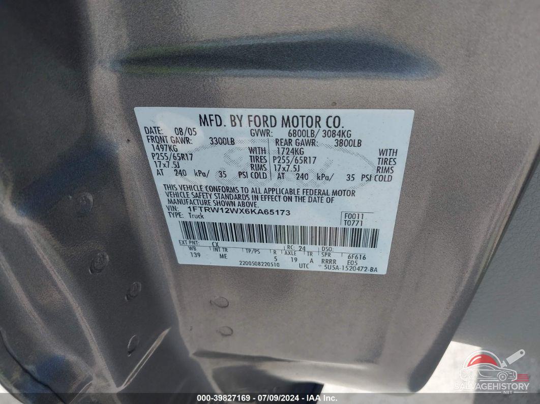 1FTRW12WX6KA65173 2006 FORD F-150 photo no. 9