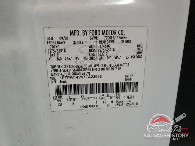 1FTPW14V97FA23938 2007 FORD F-150 photo no. 12
