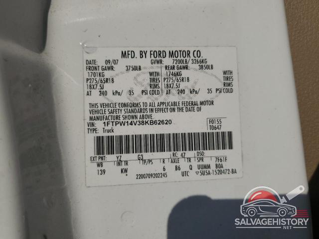 1FTPW14V38KB62620 2008 FORD F-150 photo no. 12