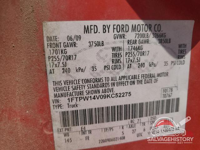 1FTPW14V09KC52275 2009 FORD F-150 photo no. 12