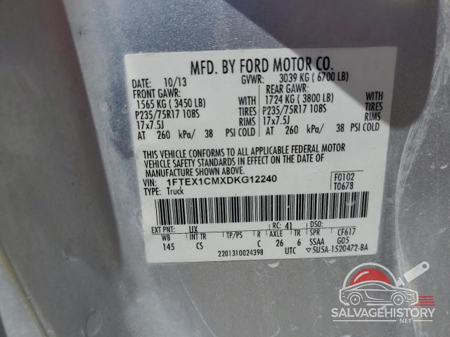 1FTEX1CMXDKG12240 2013 FORD F-150 photo no. 12