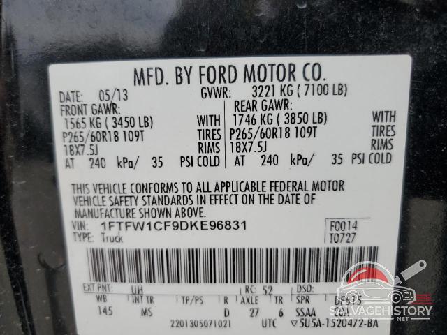 1FTFW1CF9DKE96831 2013 FORD F-150 photo no. 12