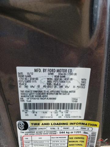 1FTFW1ET8DFA38080 2013 FORD F-150 photo no. 12