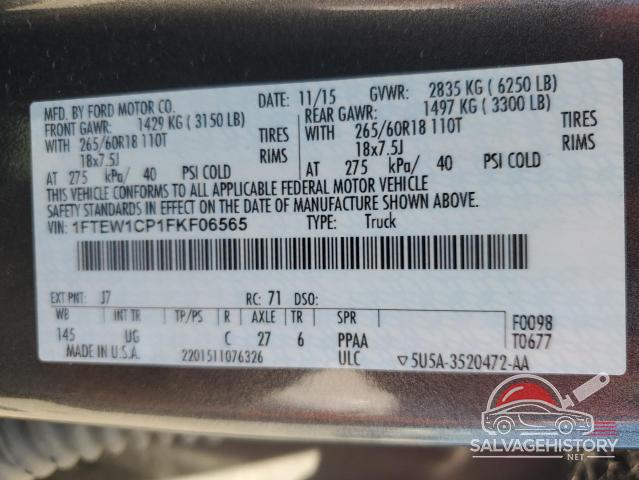 1FTEW1CP1FKF06565 2015 FORD F-150 photo no. 13