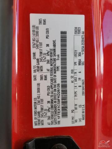 1FTEX1C89FKD26126 2015 FORD F-150 photo no. 12