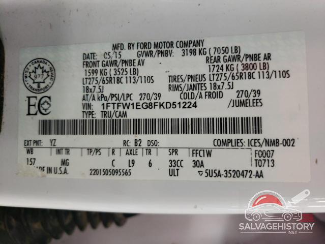 1FTFW1EG8FKD51224 2015 FORD F-150 photo no. 13
