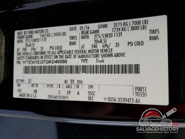 1FTEW1EG7GKD49588 2016 FORD F-150 photo no. 12