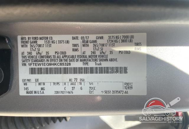 1FTEW1EG9HKC85328 2017 FORD F-150 photo no. 10