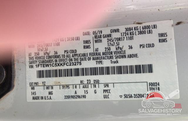 1FTEW1C5XKFC23275 2019 FORD F-150 photo no. 10