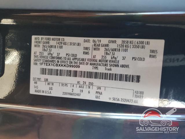 1FTEX1CBXKKD99009 2019 FORD F-150 photo no. 13
