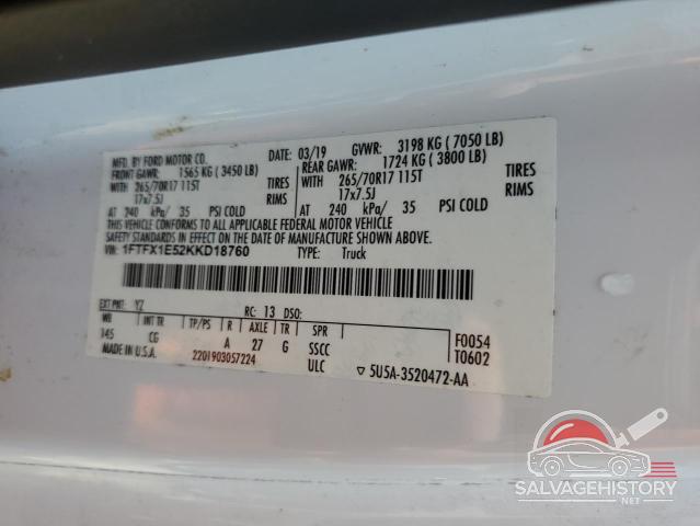 1FTFX1E52KKD18760 2019 FORD F-150 photo no. 12