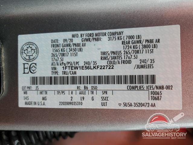 1FTEW1E56LKF22722 2020 FORD F-150 photo no. 12