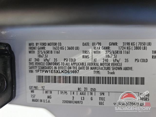 1FTFW1E5XLKD61697 2020 FORD F-150 photo no. 10