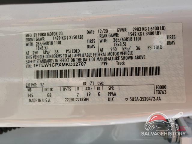 1FTEW1CPXMKD22707 2021 FORD F-150 photo no. 13