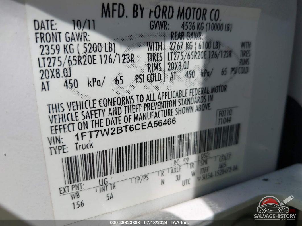 1FT7W2BT6CEA56466 2012 FORD F-250 photo no. 9