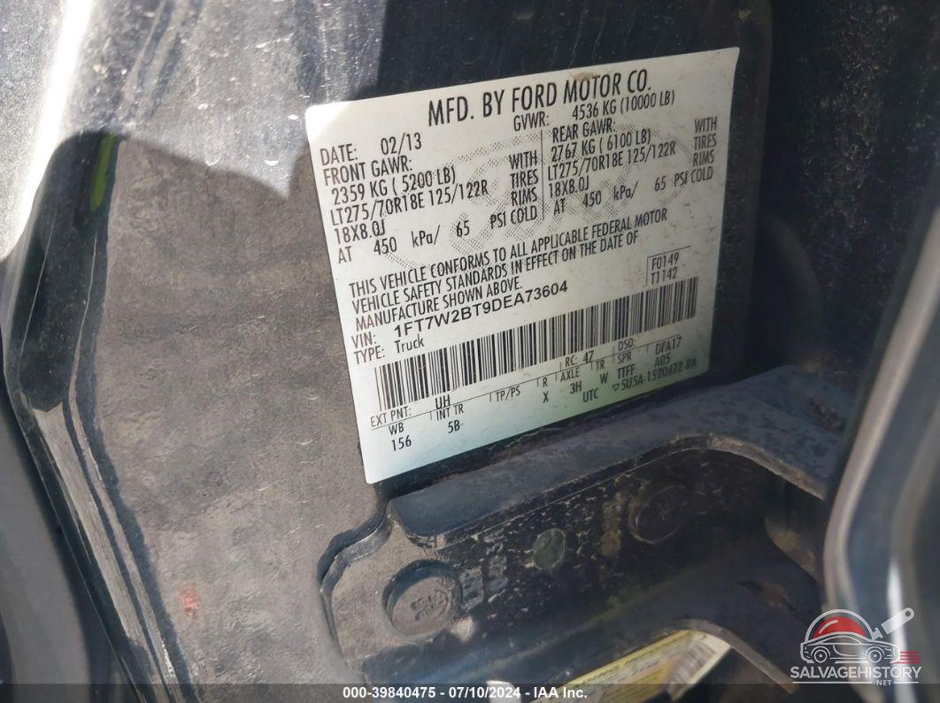 1FT7W2BT9DEA73604 2013 FORD F-250 photo no. 9