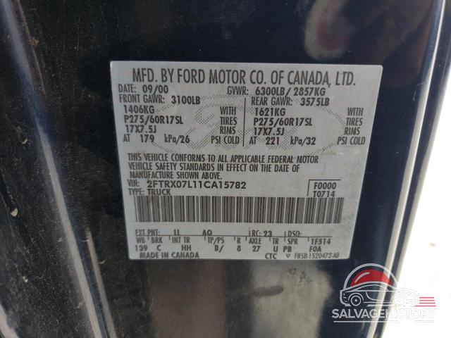 2FTRX07L11CA15782 2001 FORD F150 photo no. 12