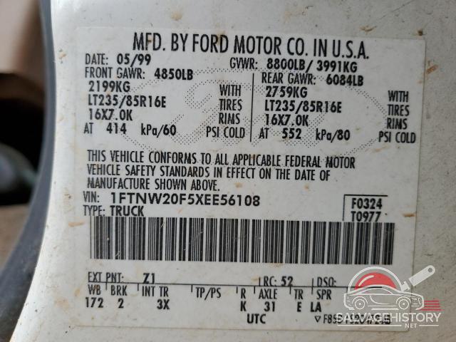 1FTNW20F5XEE56108 1999 FORD F250 photo no. 12