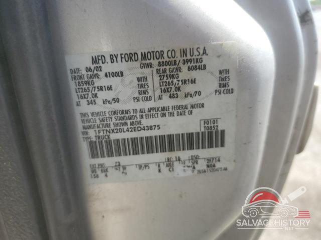 1FTNX20L42ED43875 2002 FORD F250 photo no. 12