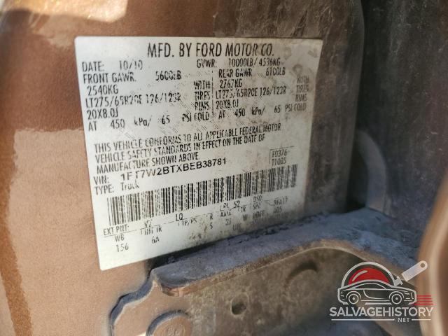 1FT7W2BTXBEB38781 2011 FORD F250 photo no. 12