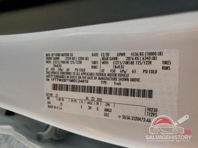 1FT7W2BT1MEC24810 2021 FORD F250 photo no. 12