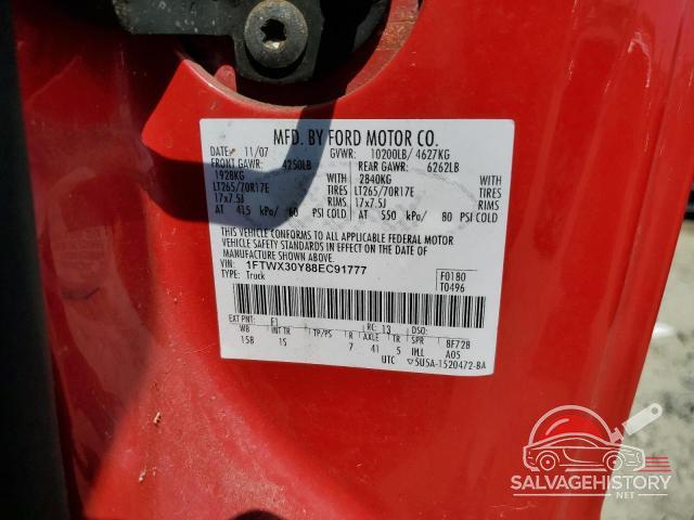 1FTWX30Y88EC91777 2008 FORD F350 photo no. 12