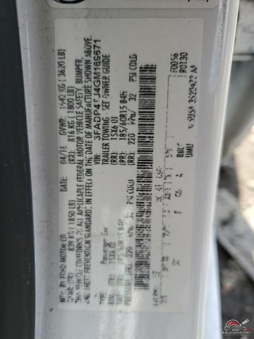 3FADP4TJ4GM169671 2016 FORD FIESTA photo no. 13