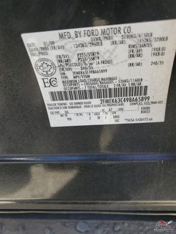 2FMEK63C49BA65899 2009 FORD FLEX photo no. 12