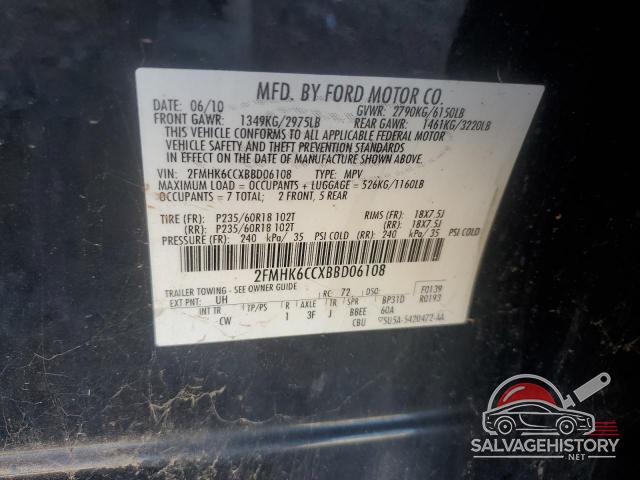 2FMHK6CCXBBD06108 2011 FORD FLEX photo no. 13