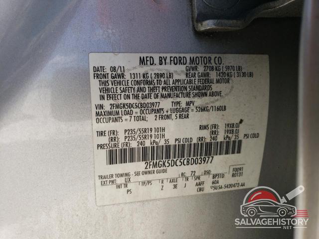 2FMGK5DC5CBD03977 2012 FORD FLEX photo no. 13