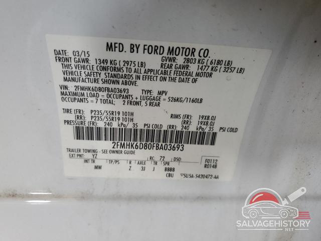 2FMHK6D80FBA03693 2015 FORD FLEX photo no. 13