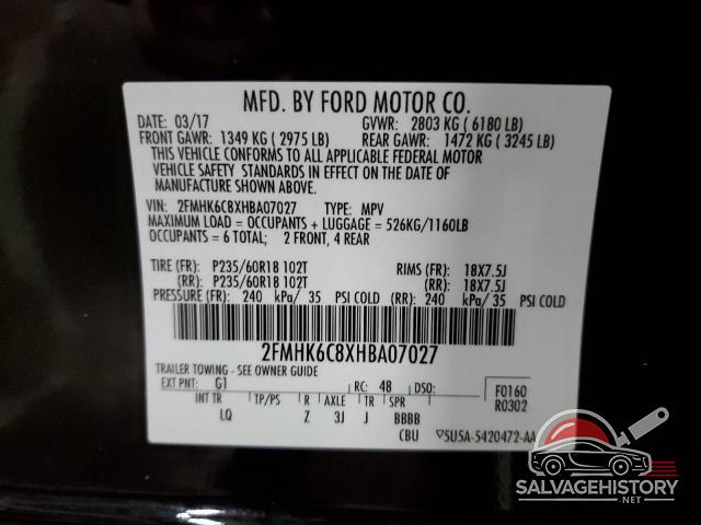2FMHK6C8XHBA07027 2017 FORD FLEX photo no. 13
