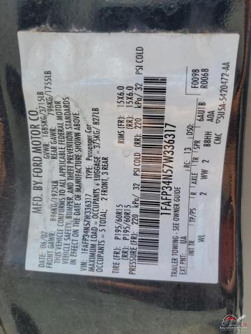 1FAFP34N57W336317 2007 FORD FOCUS photo no. 13