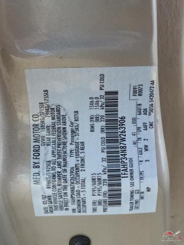 1FAHP34N87W263906 2007 FORD FOCUS photo no. 12