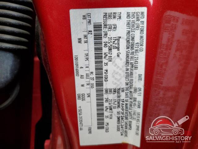1FAHP3F24CL241724 2012 FORD FOCUS photo no. 12