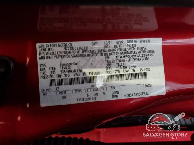 1FAHP3J2XCL279479 2012 FORD FOCUS photo no. 12