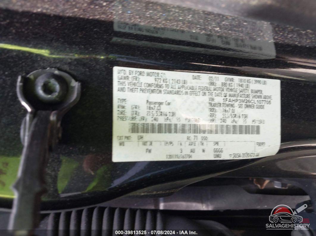 1FAHP3M26CL107705 2012 FORD FOCUS photo no. 9
